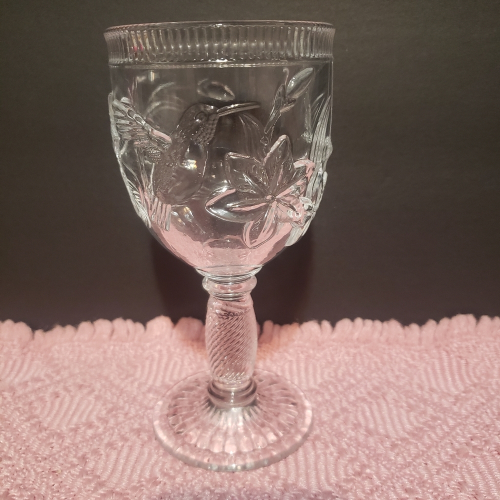Hummingbirds Clear Goblet